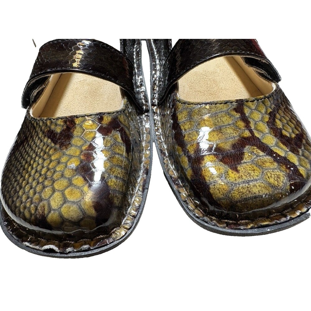 Alegria Feliz FEL-714 Gray Patent Snake Mary Jane Womens 36 US 6-6.5 Leather